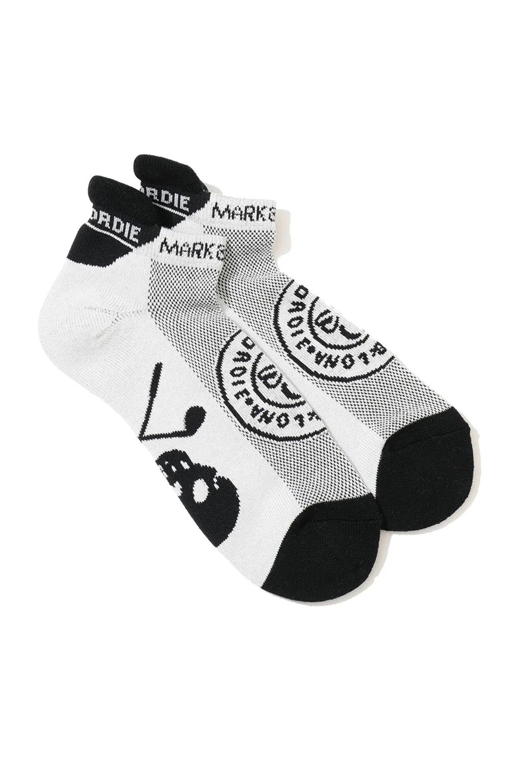 【26AW】 CIRCLE ICON SNEAKER SOCKS / ジャパンメイド サークルスカルジャカード スニーカー丈 ローソックス (ホワイト)