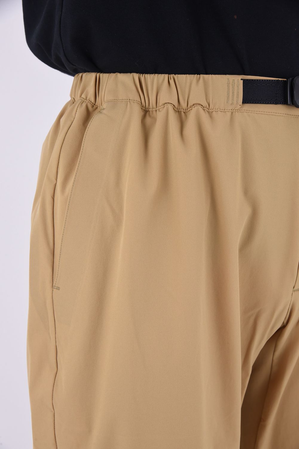 ALTO STIRAMENTO LONG PANTS / ブランドロゴ ストレッチ ベルト付き ロングパンツ (ベージュ)
