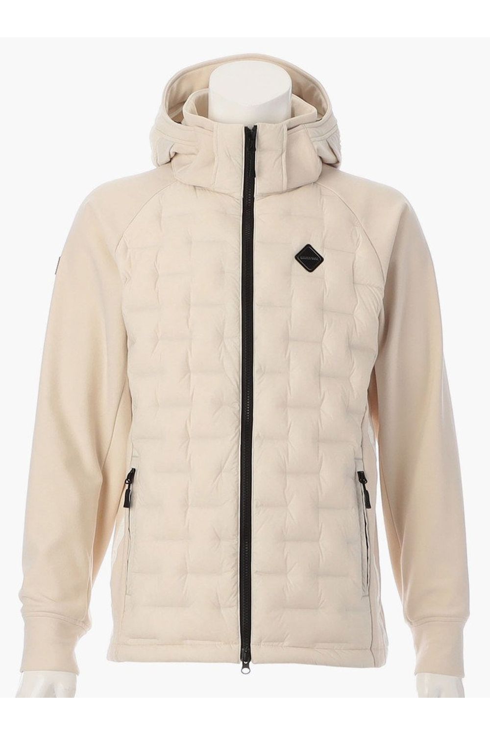 【25AW】 MEN'S HYBRID DOWN PARKA / ストレッチタフタ ダイヤモンドロゴ ハイブリッドダウンジップパーカー (ベージュ)