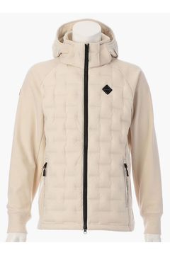 【25AW】 MEN'S HYBRID DOWN PARKA / ストレッチタフタ ダイヤモンドロゴ ハイブリッドダウンジップパーカー (ベージュ)