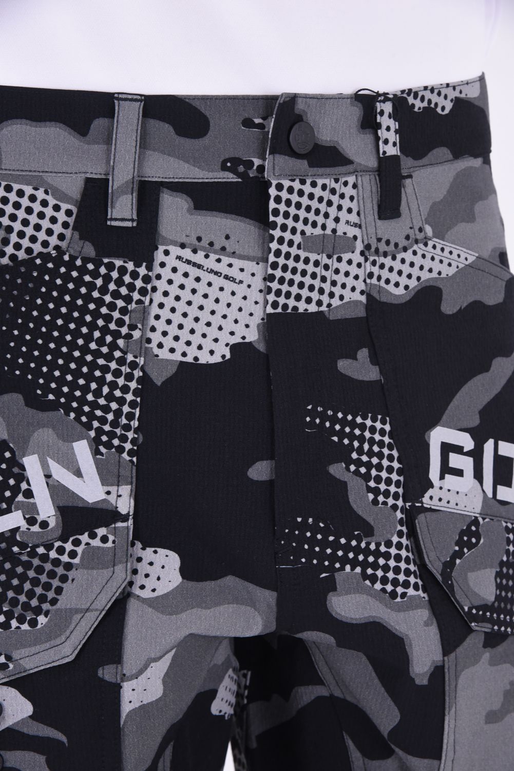 CAMO JOGGER PANTS / ロゴ ドビー柄 ストレッチ ジョガーパンツ ブラック