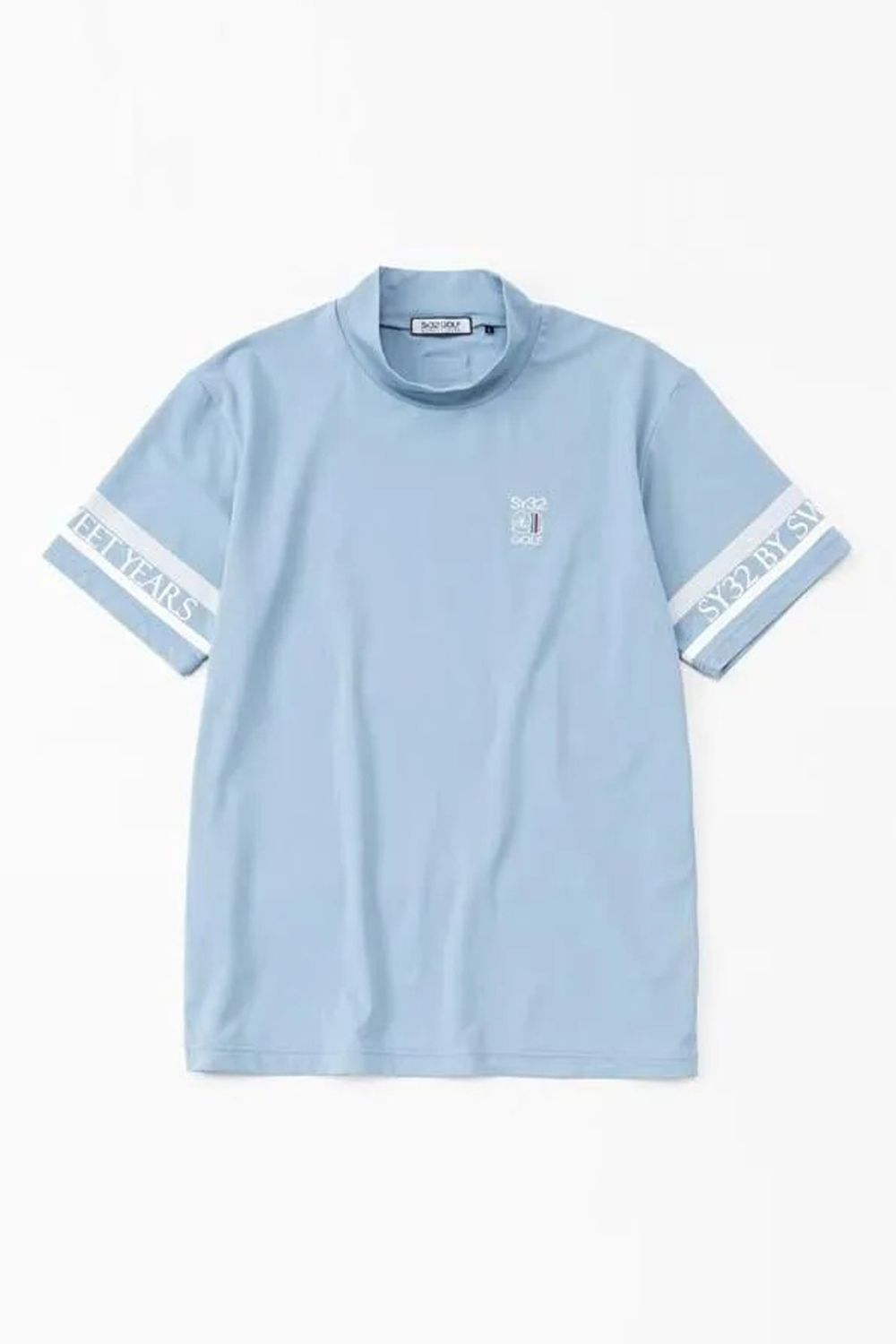 【26SS】 SLEEVE LOGO MOCK / スリーブロゴ モックネックTシャツ (サックス)
