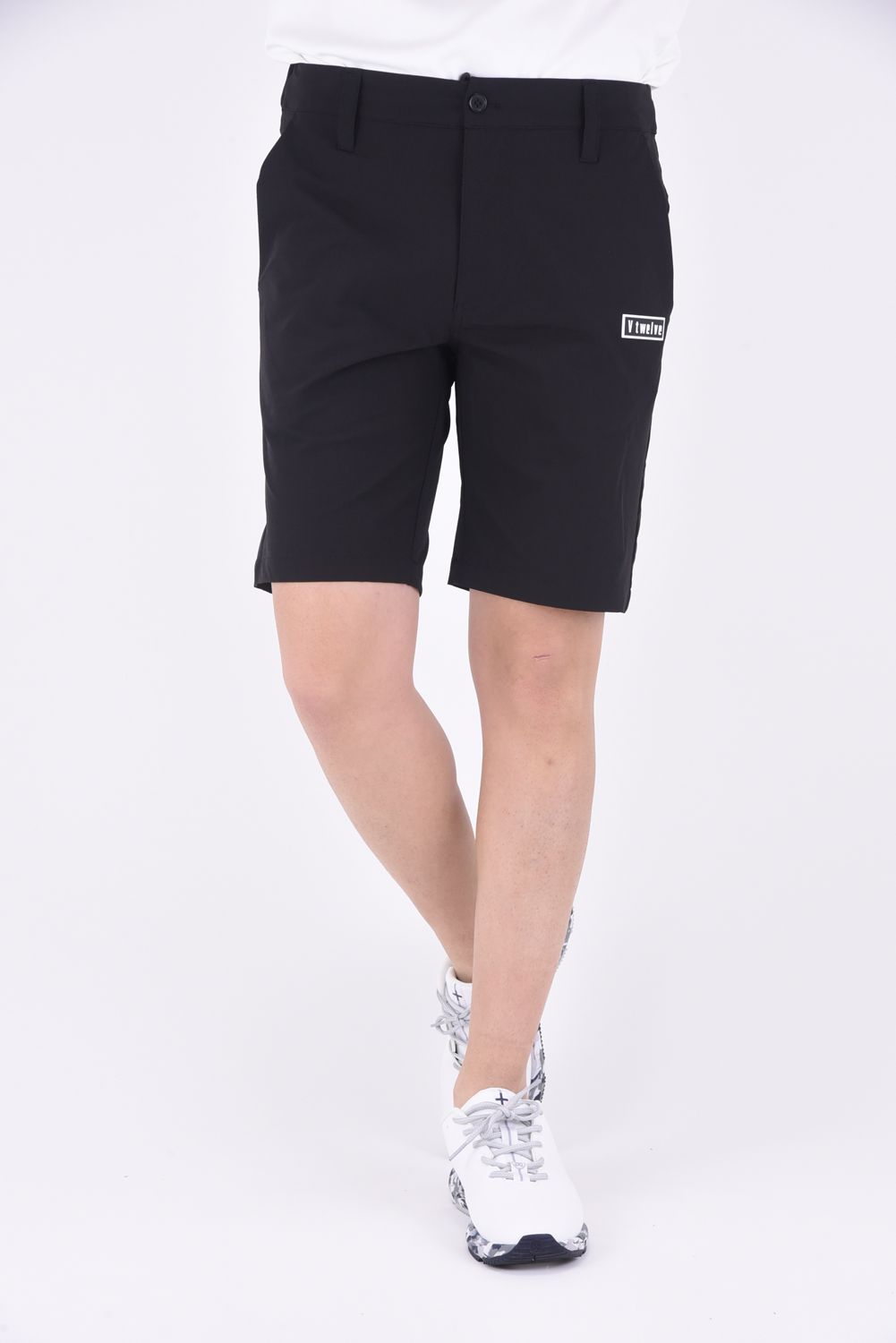 【期間限定ポイント10倍】BACK LIB SHORTS / サイドロゴライン ストレッチ リブ ショーツ (ブラック)