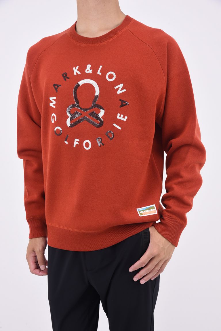 MARK&LONA - EVER SPANGLE CREW SWEATER / ブランクスカルサークルロゴ  