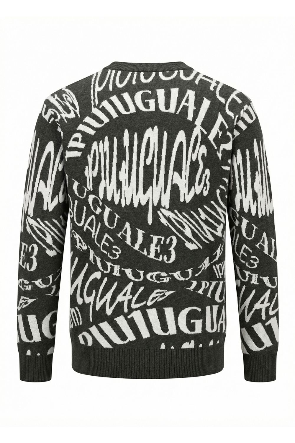 【26AW】 Melting LetterJacquard Knit Crew / ジャガード ニット (カーキ) (10月入荷予定)