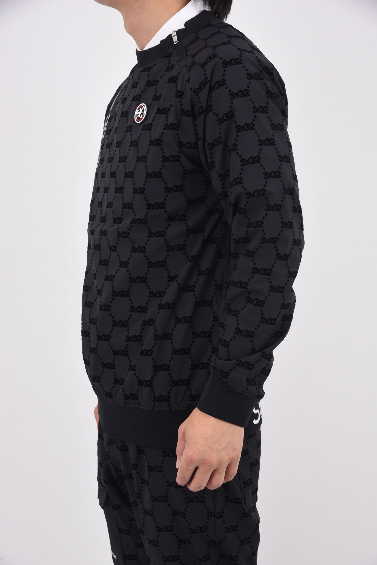 【25AW】 FLOCKY WOVEN PULLOVER / フロッキーウーブン プルオーバー (ブラック)