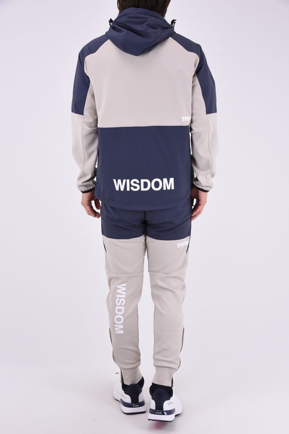 【26AW】 STRETCH HYBRID PANTS / ストレッチナイロン&ダンボールニット ロングパンツ (グレージュ/チャコール)