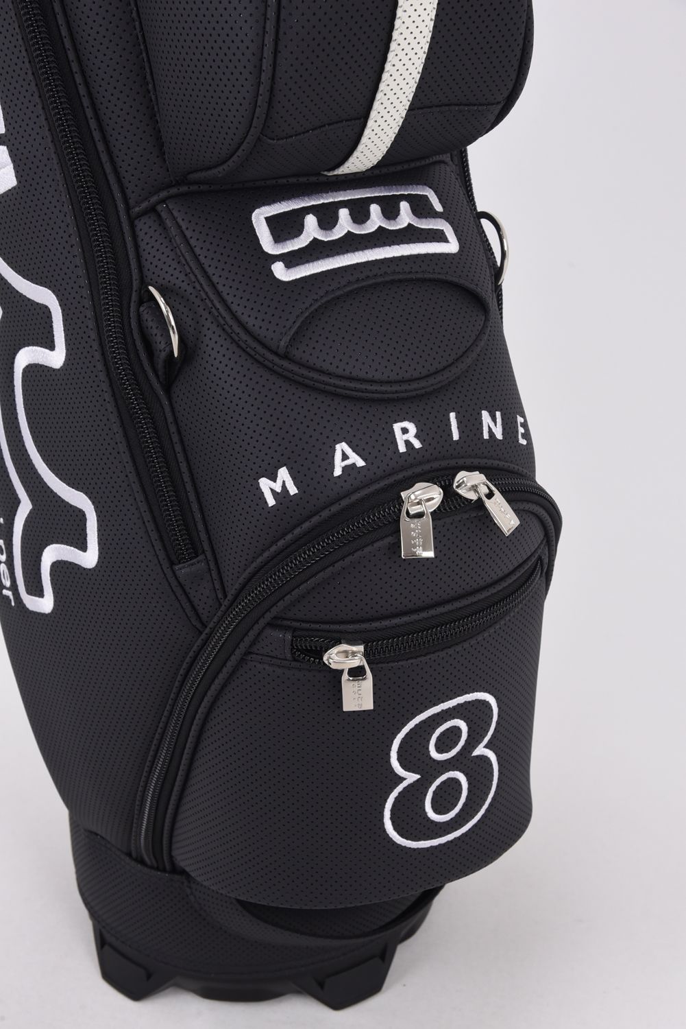 【26SS】【銀行振込・代金引換不可】【返品・交換不可】 CADDY BAG & HEAD COVER / パンチングエシカルレザー カートタイプ キャディバッグ&ヘッドカバーセット (ブラック)