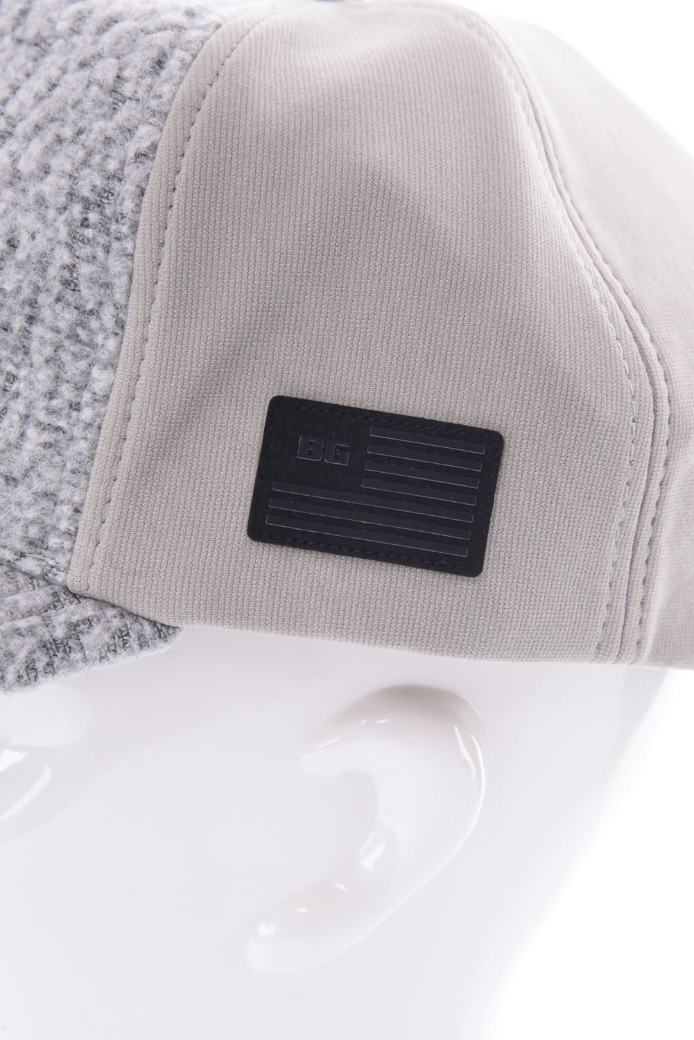 MEN’S WOOL BOA CAP / ウール混 ダイヤモンドロゴ ボアキャップ (ライトグレー)