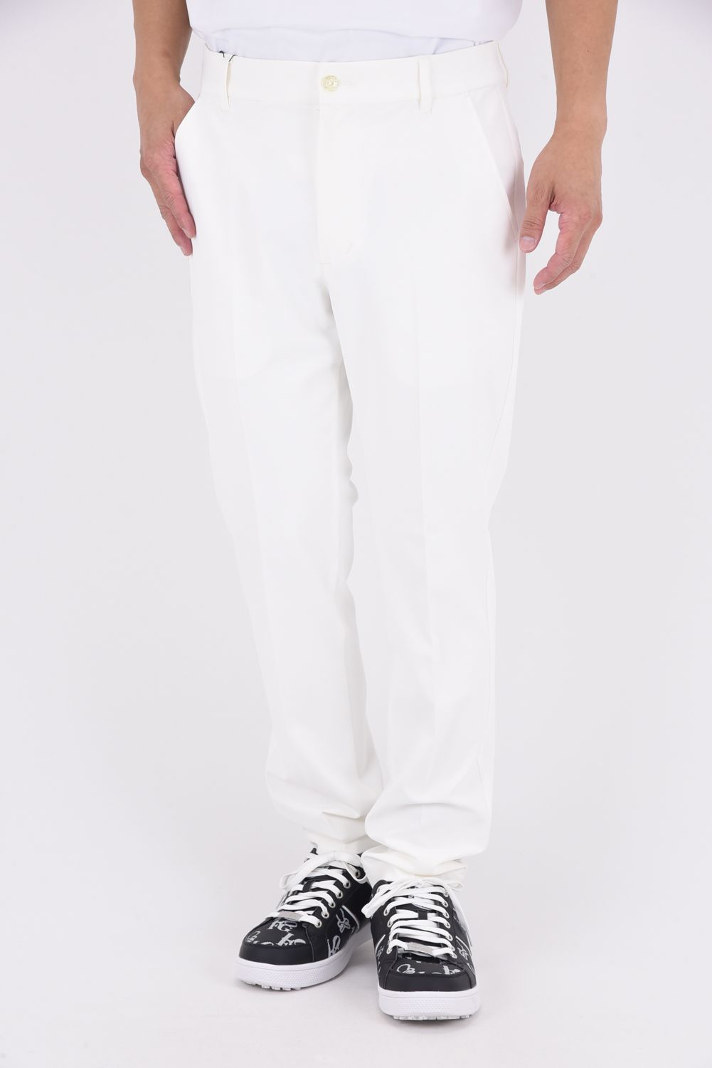【25AW】 BASIC LONG PANTS / ベーシック センタープリーツ ロングパンツ (ホワイト)*