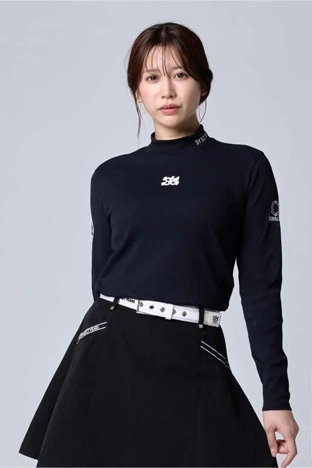 【26AW】【レディース】 RENEWSWING MOCK SHIRTS / ワッフル生地 ロングスリーブ モックネックシャツ (ブラック)*