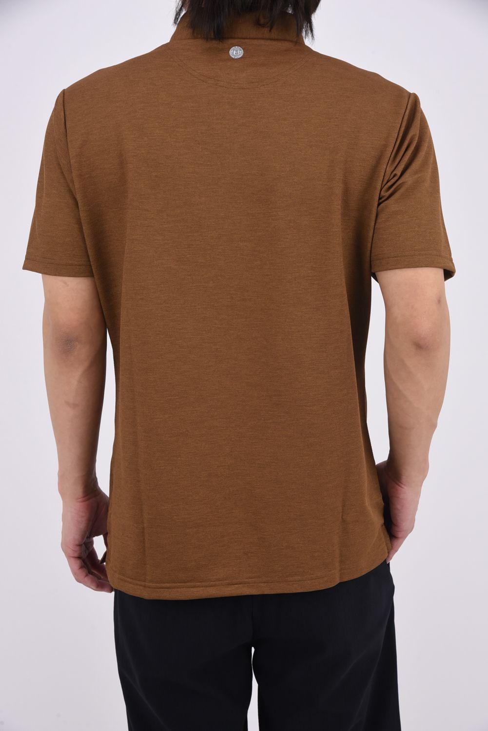 【26SS】 MEN'S LINEN-T WC SHIRT / リネンタッチ ワイドカラーポロシャツ (ブラウン)