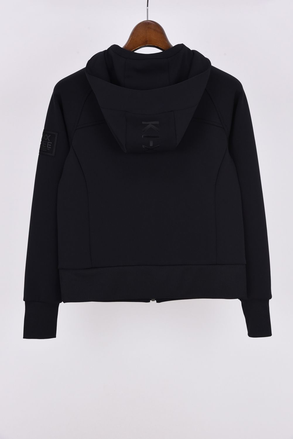 【26AW】【レディース】 LIGHT PONCH FULLZIP HOODY JERSEY / 軽量ダンボールニット ブランドロゴ ジップアップフーディ (ブラック)