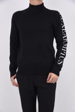 BACK BIG LOGO HIGH NECK KNIT / バックロゴ ハイネック ニット ブラック