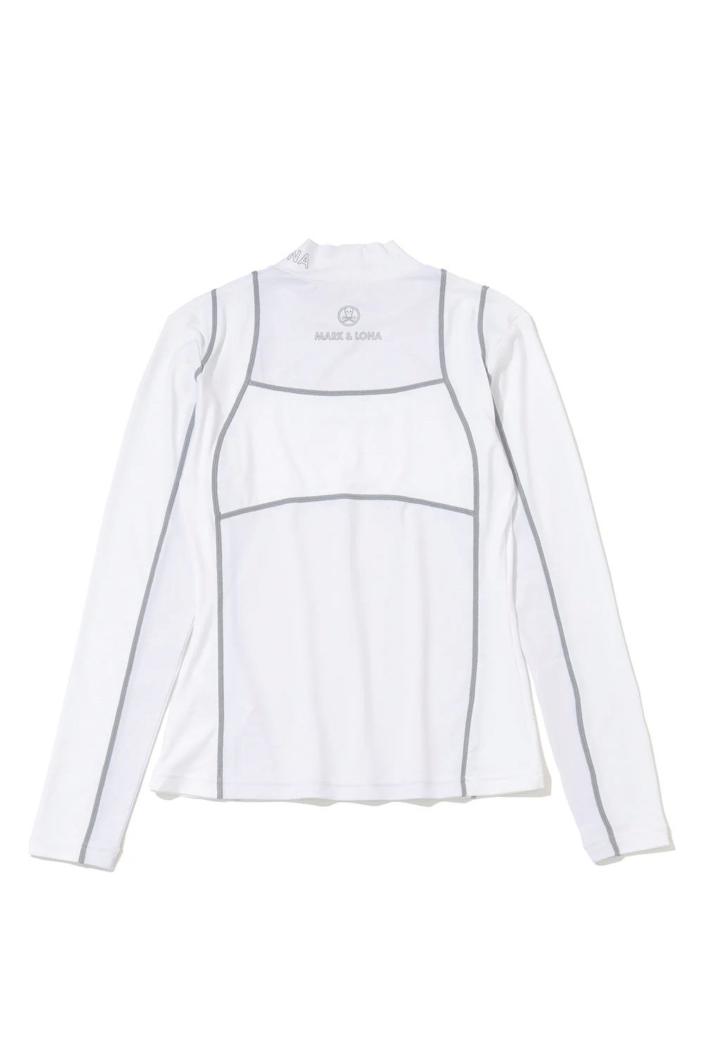 【26AW】【レディース】 CONTOUR MESH L/S TOP / メッシュ切り替え サイドライン インナーモックネックTシャツ (ホワイト)