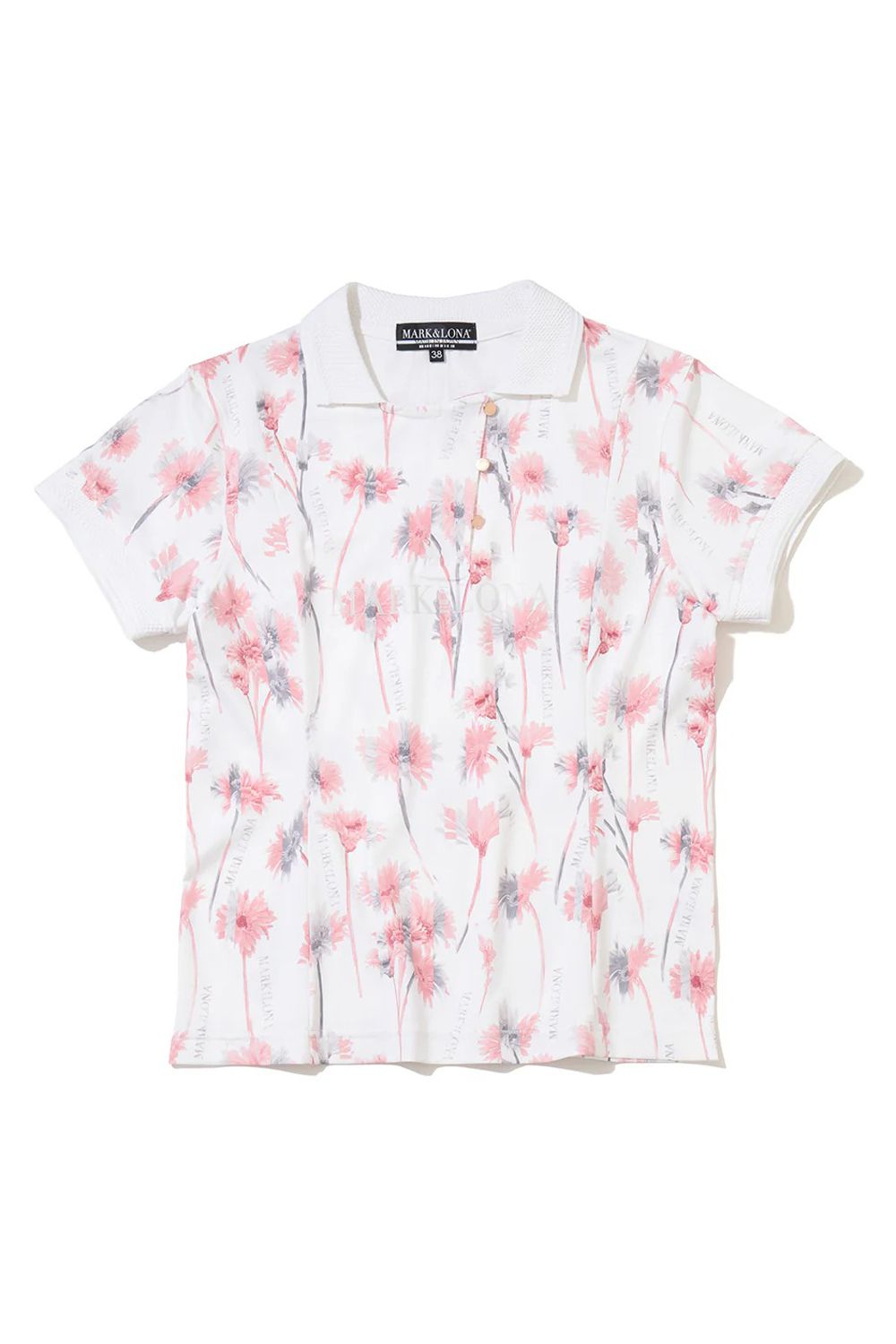 【26SS】【CODE COLLECTION】【レディース】 FLPL / フラワープリント アシンメトリーデザイン ポロシャツ (ホワイト)