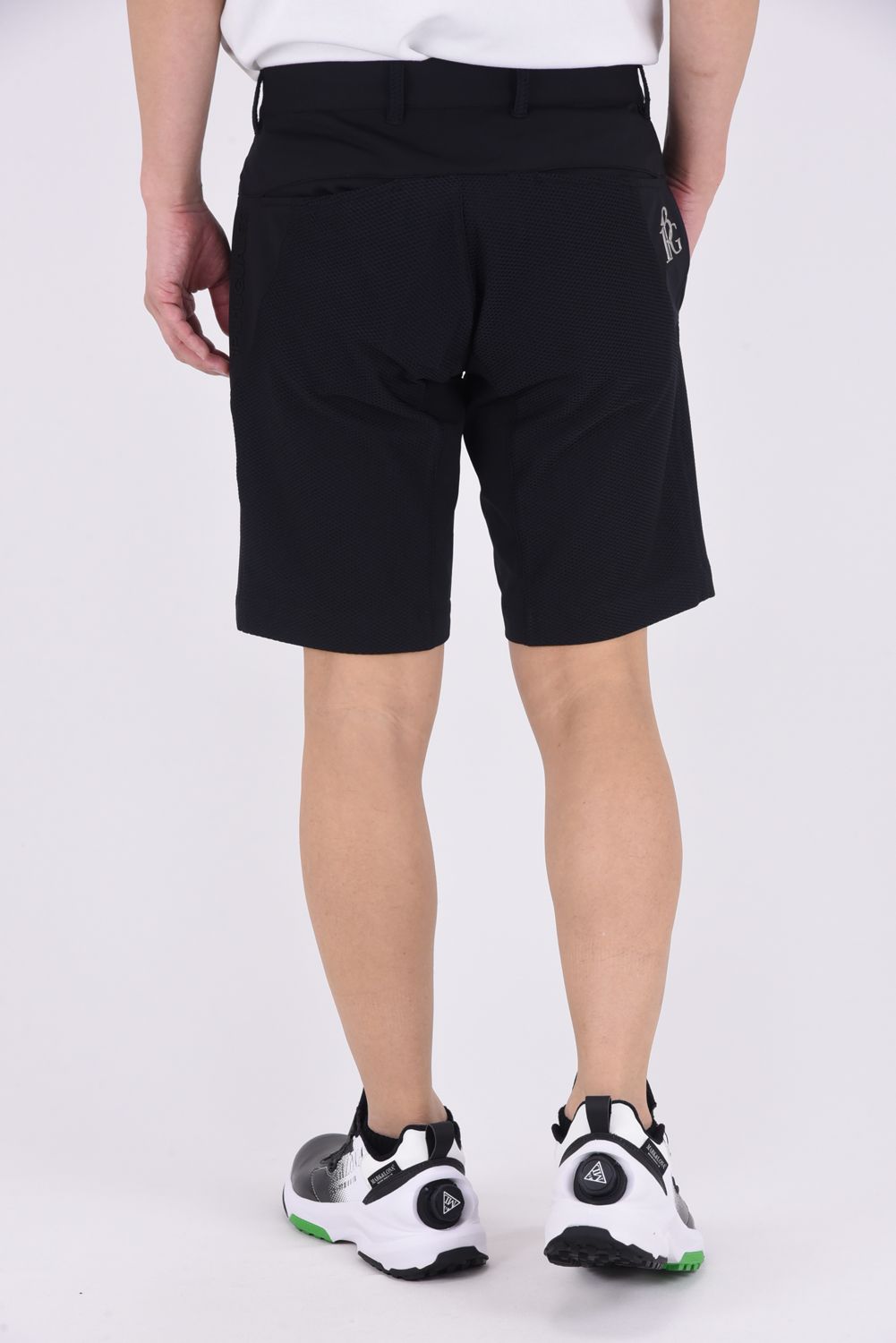 【25SS】 113 GOLF MESH SHORTS / ROICA素材 メッシュ ショートパンツ (ブラック)