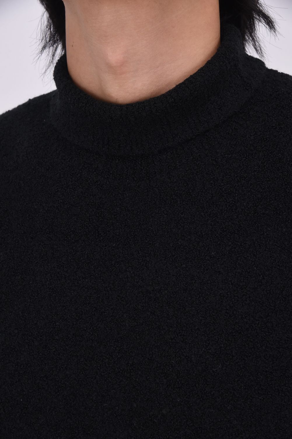 【25AW】MEN'S MS BOUCLE YARN TURTLENECK KNIT / ブークレヤーン タートルネックニット (ブラック)