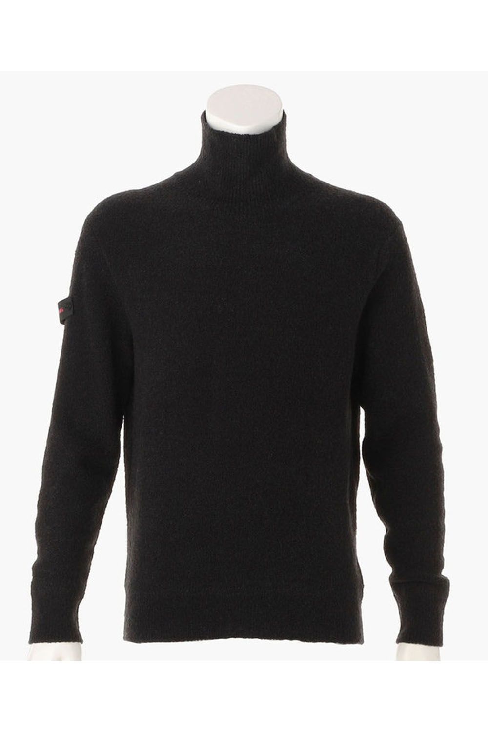 MEN'S BOUCLE TURTLE NECK KNIT / ブークレ糸 タートルネックニット (ブラック)