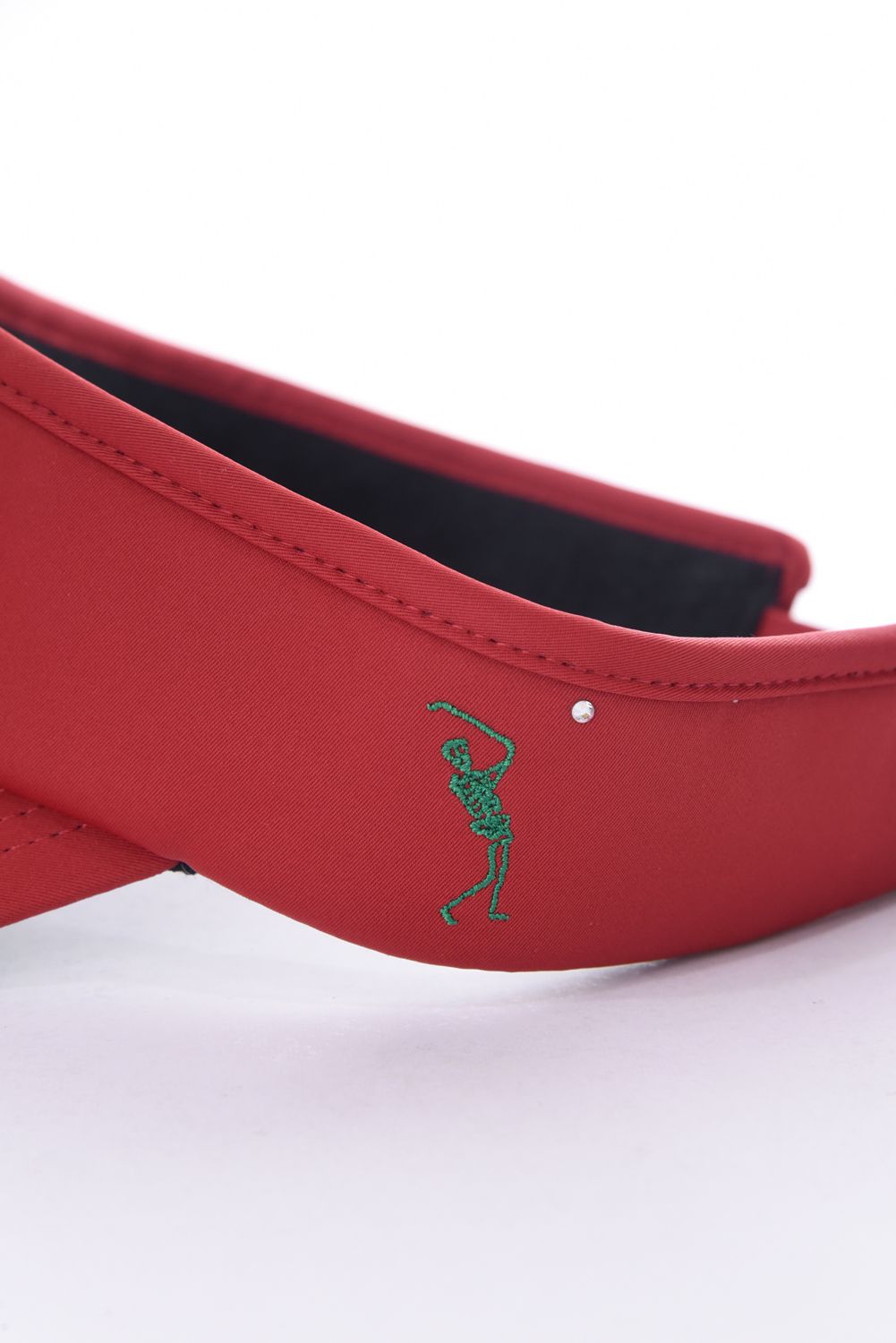 【26SS】 IRON SKULL CRYSTAL ACCENT VISOR / アイアンスカル ブランドロゴ刺繍 サンバイザー (レッド)