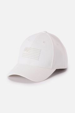 【26AW】 MEN’S BG FLAG CAP / フラッグモチーフ刺繍 キャップ (ホワイト)