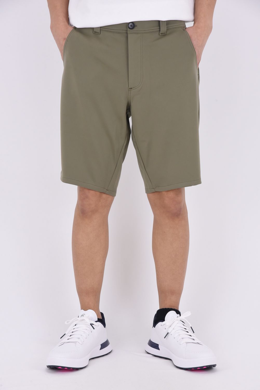 【26SS】 NEOPRENE DOUBLE PANTS / ネオプレーン サイドロゴ ショートパンツ （カーキ）