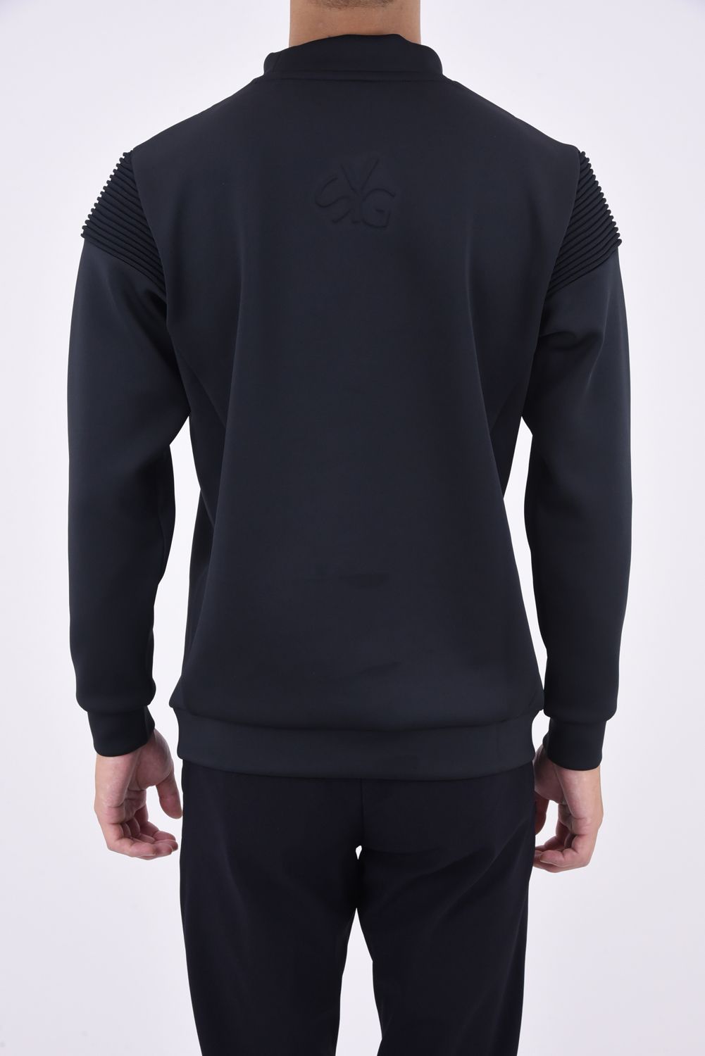 CARDBOARD 3D EMB SWEAT / 3Dロゴ ストレッチダンボール プルオーバースウェット ブラック*