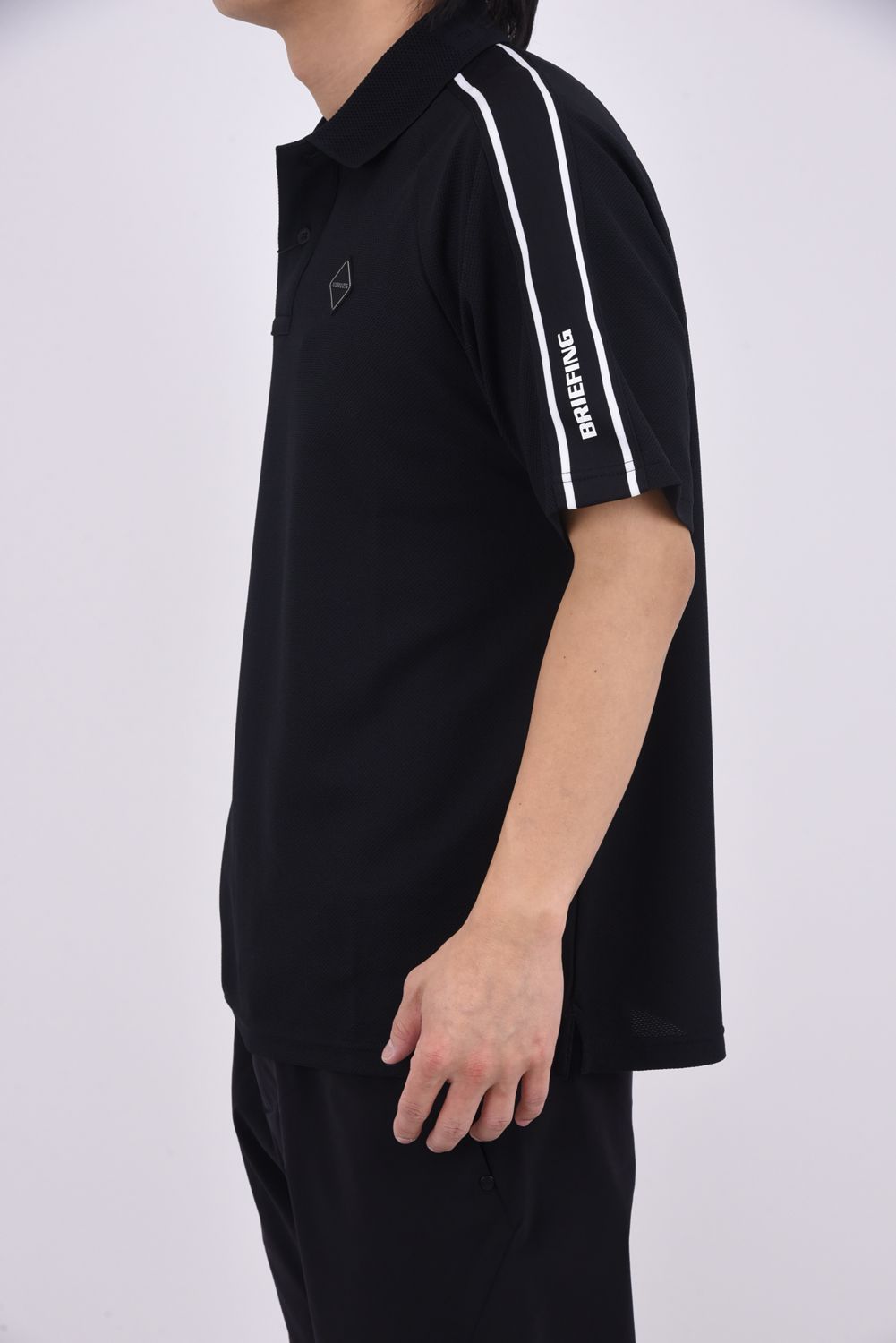【26SS】 MEN'S LINE POLO RF / カノコ生地 ラインロゴテープ リラックスフィット ポロシャツ (ブラック)
