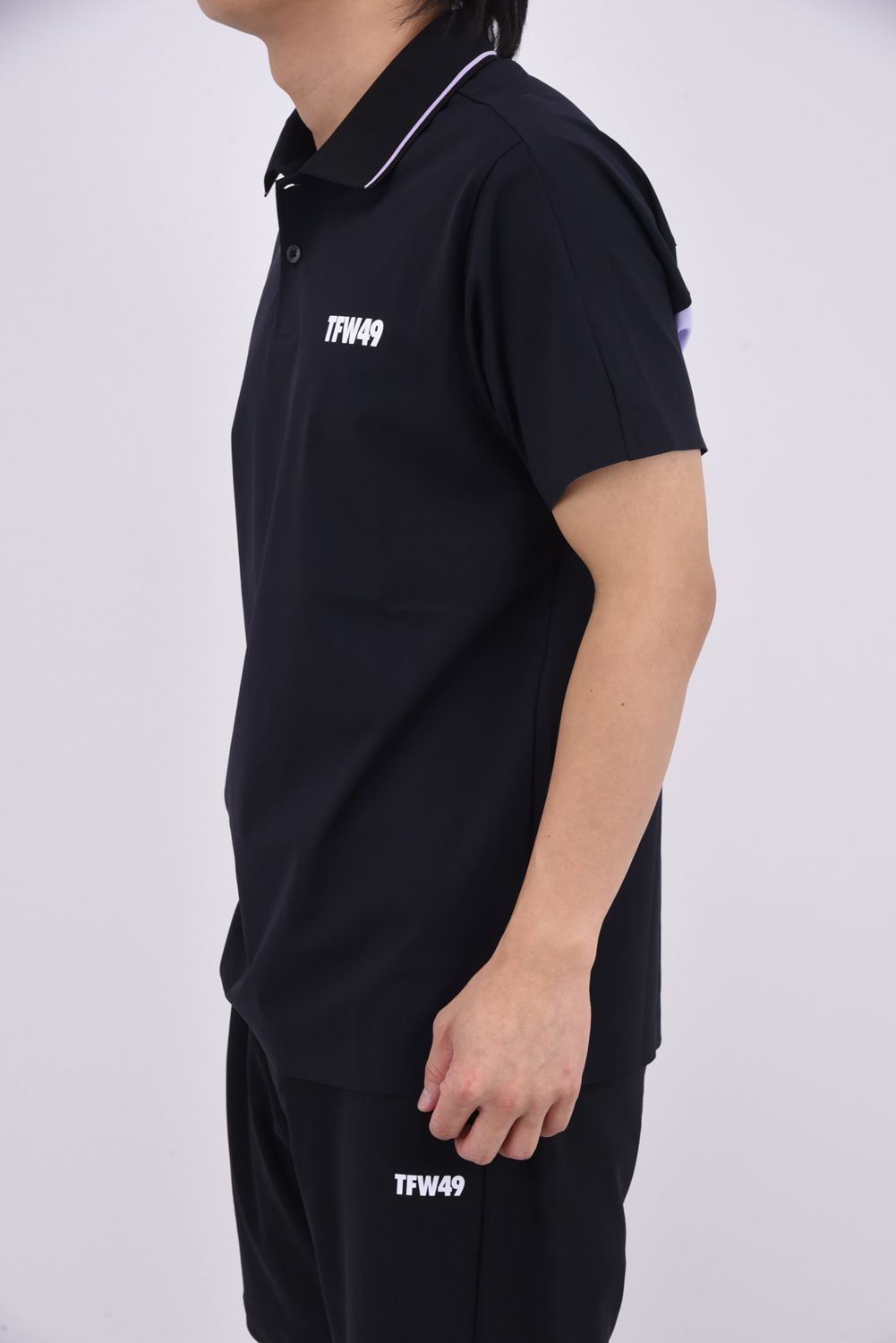 【26SS】 BACK YOKE SLEEVE POLO / パンチングロゴ ポロシャツ (ブラック)
