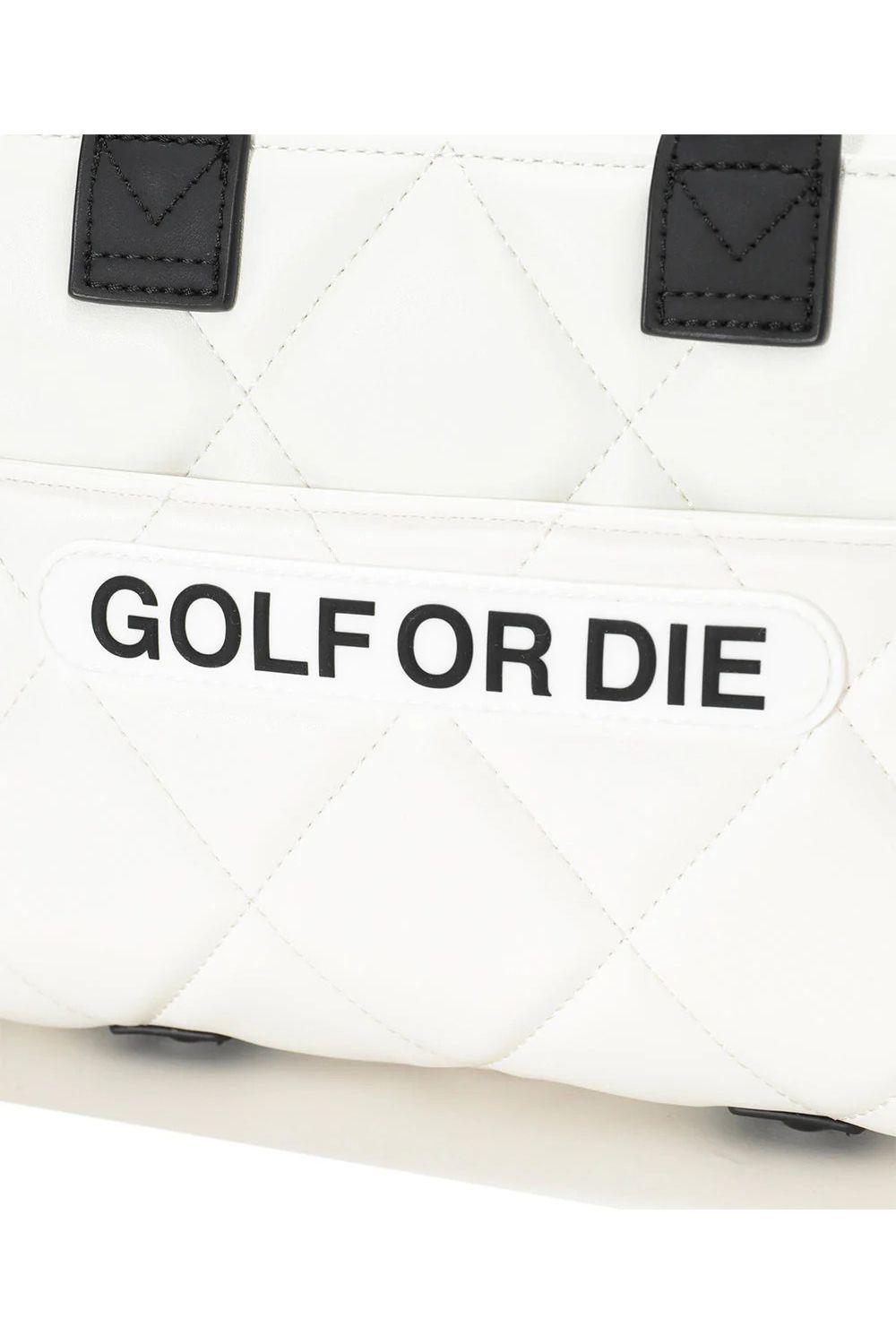 ETERNAL QUILTED BOX BAG / シンセティックレザー サークルスカル キルティング カートバッグ (ホワイト)