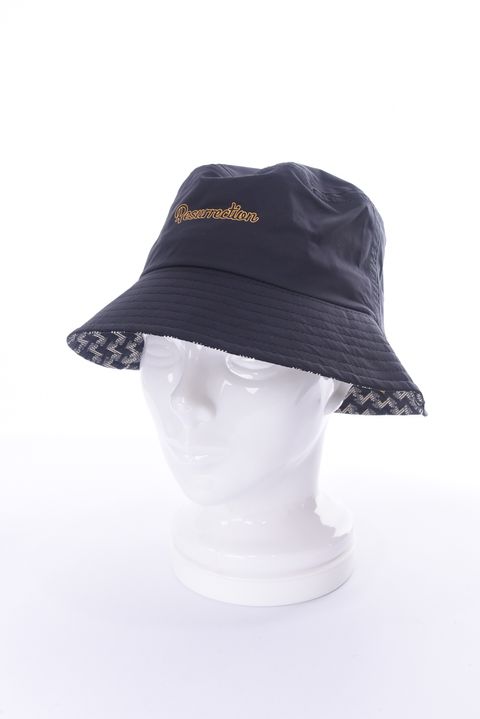 RAIN BUCKET HAT No.2 / オリジナルテキスタイル レインバケットハット (ブラック)