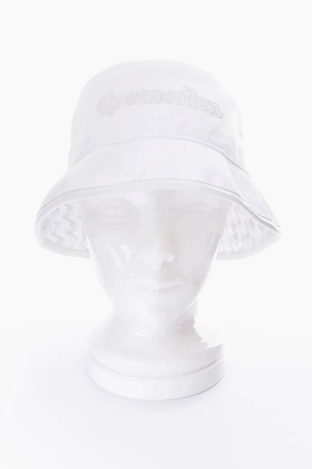 【26SS】 SYNTHETIC LEATHER BRIM BUCKET HAT / シンセティックレザーブリム バケットハット (ホワイト)
