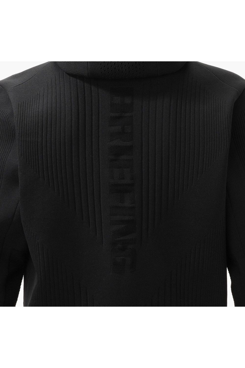 【26AW】 MEN'S DOUBLE JQ KNIT PARKA / バックロゴ ジップアップ ニットパーカー (ブラック)