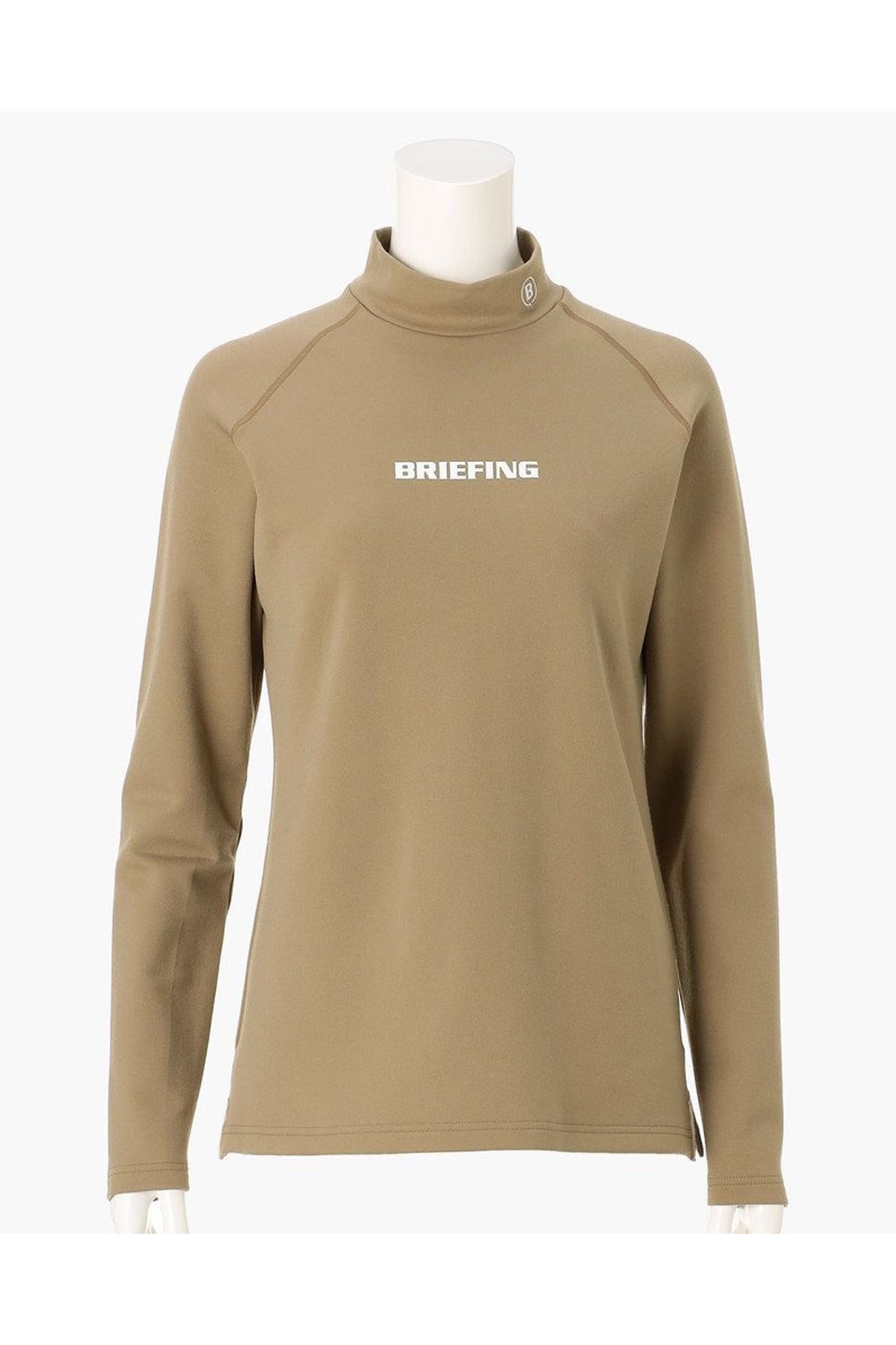 【26AW】【レディース】 WOMEN’S WARM LS HIGHNECK / 起毛素材 ブランドロゴ 長袖モックネックTシャツ (ベージュ)