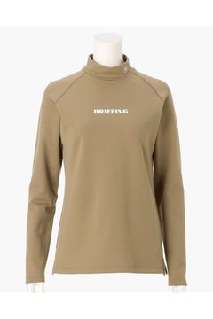 【26AW】【レディース】 WOMEN’S WARM LS HIGHNECK / 起毛素材 ブランドロゴ 長袖モックネックTシャツ (ベージュ)