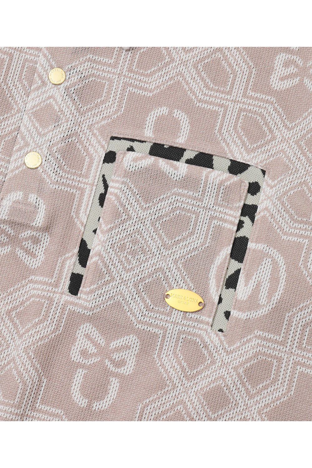 【26SS】 DOMINANT MESH SHIRT / ジオメトリックパターン総柄 ジャパンメイド メッシュポロシャツ (ベージュ)