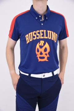 COLLEGE POLO / グラデーションカラー カレッジプリント ポロシャツ ネイビー