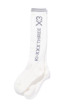 【26AW】【レディース】 KNEE HI SOCKS / ブランドロゴ ニーハイソックス (ホワイト)