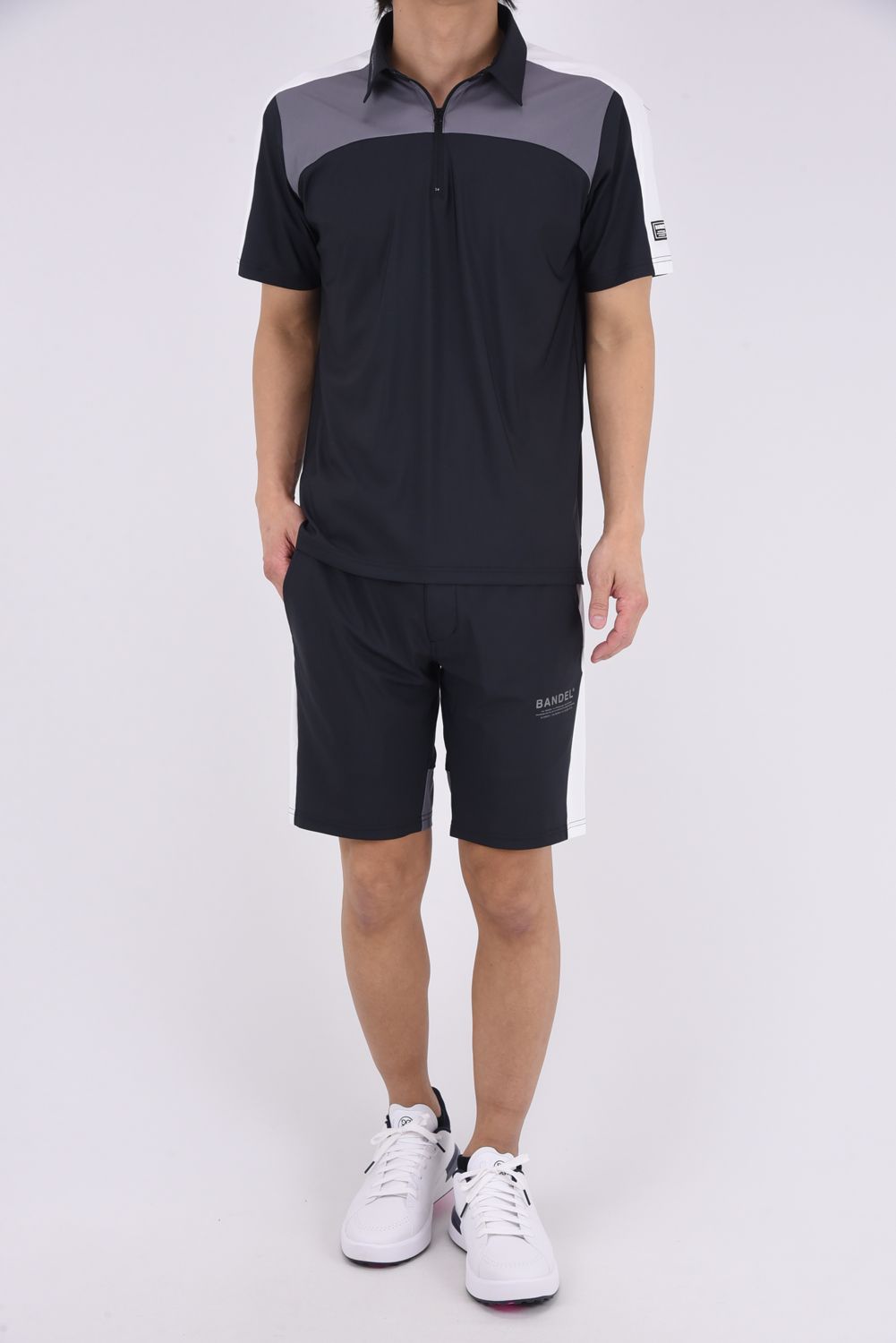 【26SS】 SWITCH ZIP POLO / 3カラー スウィッチ ジップポロシャツ (ブラック)