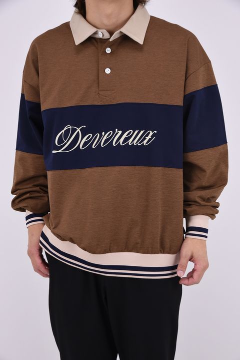 【26AW】 DVG L/S LINE POLO / ロングスリーブ ポロシャツ (ブラウン)