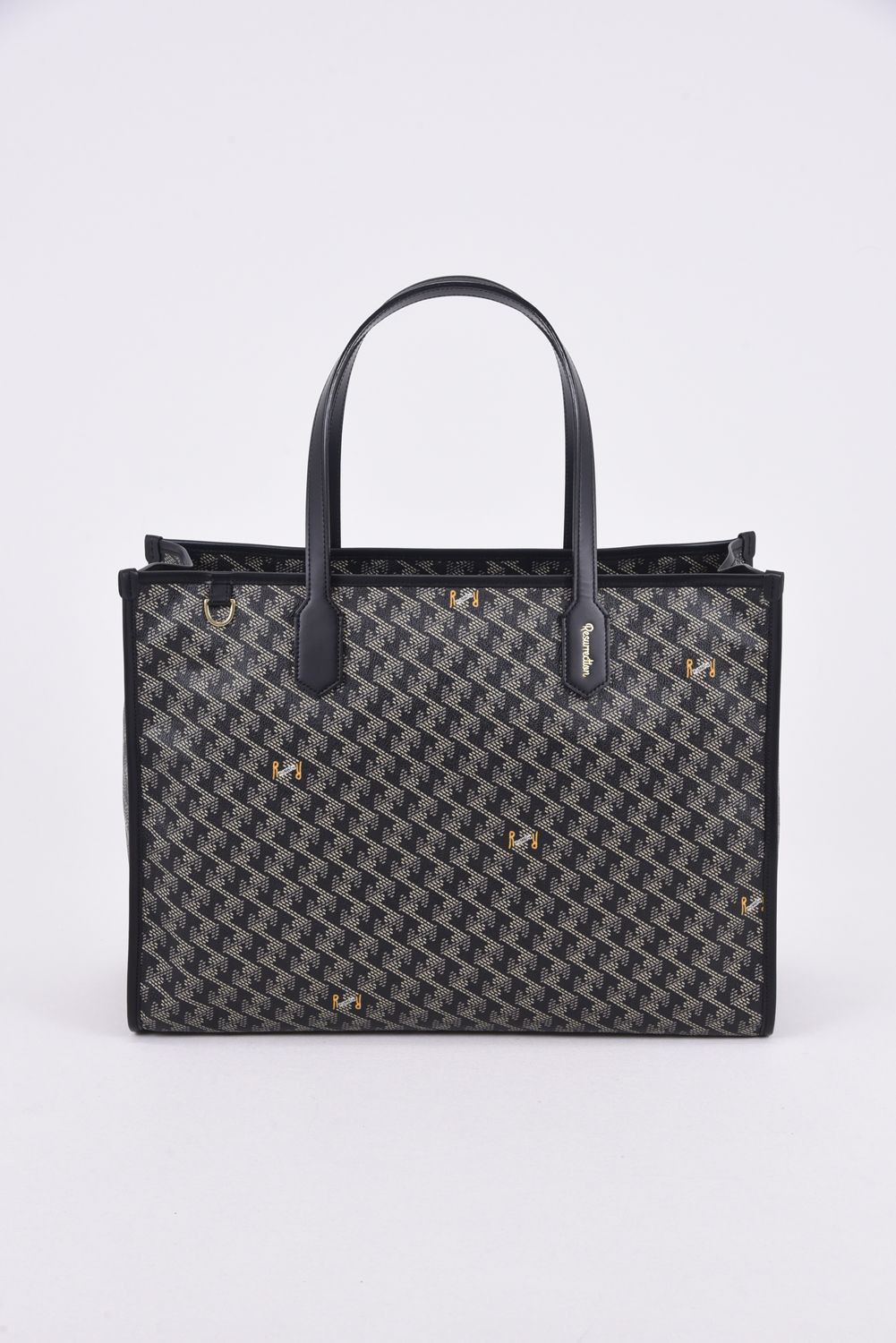 LANIUS SQUARE BIG (ラニウス スクエア ビッグ) / ブランドオリジナルテキスタイル ボストンバッグ ダークブラック*