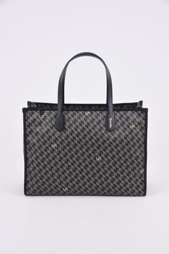 LANIUS SQUARE BIG (ラニウス スクエア ビッグ) / ブランドオリジナルテキスタイル ボストンバッグ ダークブラック*