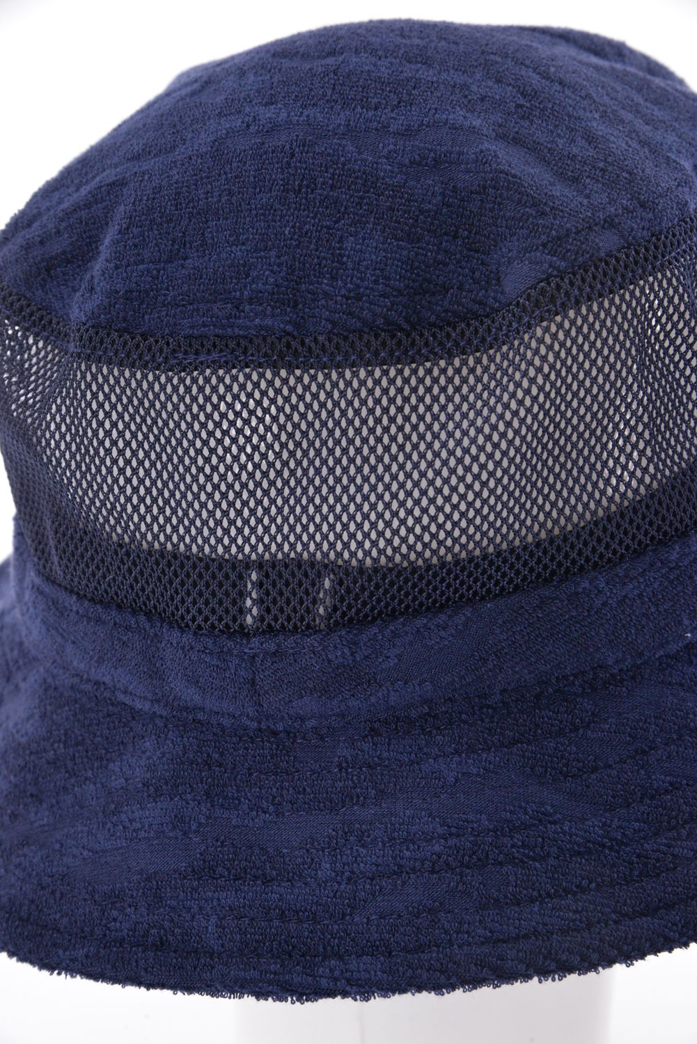 【26SS】 CR MS PILE CAMO JQ BG LOGO HAT / パイル生地 背面メッシュ バケットハット (ネイビー)