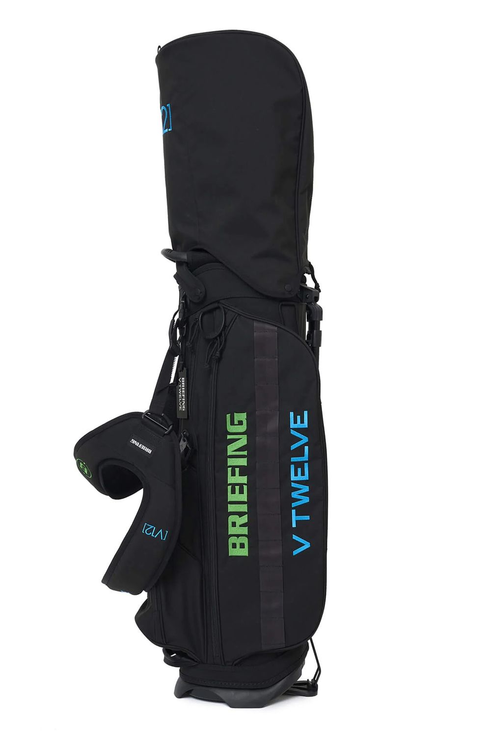 【銀行振込・代金引換不可】【返品・交換不可】 BG12 CADDY / BRIEFINGコラボ ブランドロゴ刺繍 スタンドタイプ キャディバッグ (ブラック)