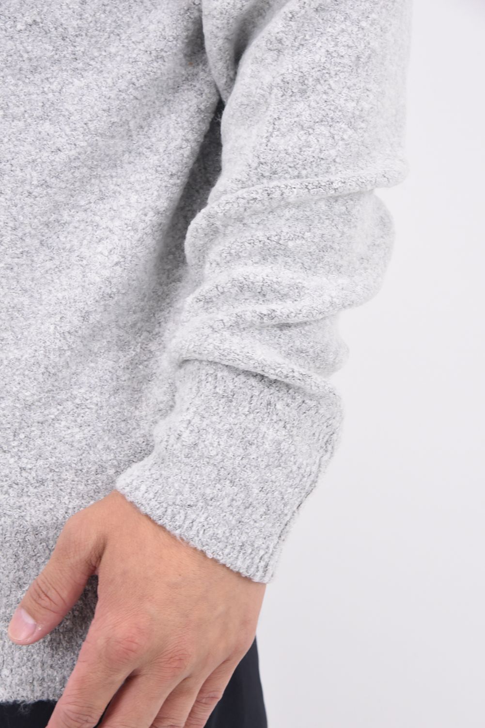 【25AW】MEN'S MS BOUCLE YARN TURTLENECK KNIT / ブークレヤーン タートルネックニット (グレー)