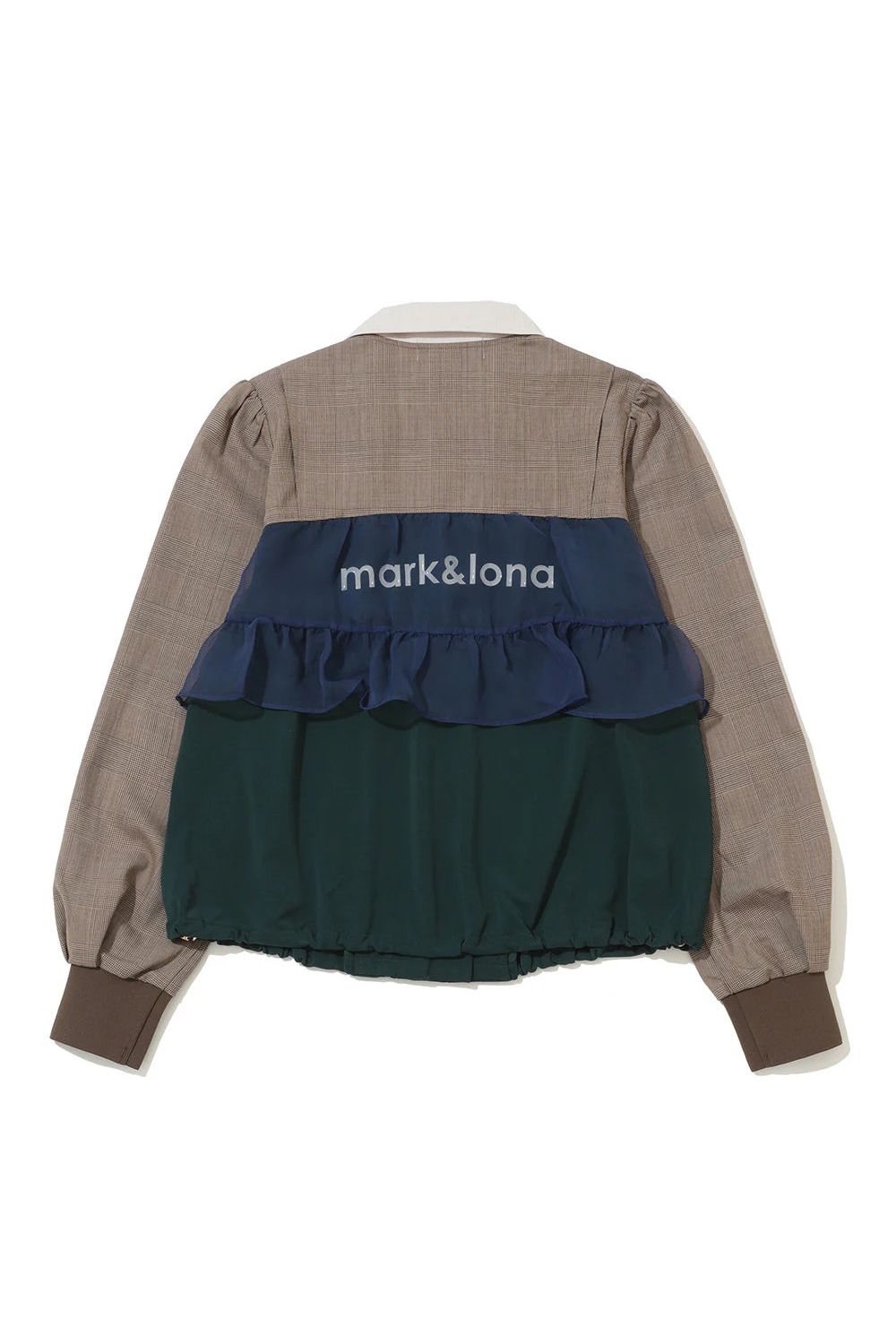 【2025AW】【レディース】 LUMINOUS DRAPED PANEL SHIRT JACKET / グレンチェック ロングスリーブシャツ (グリーン)