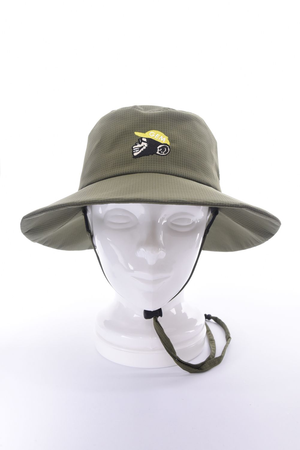【26SS】 BUCKET HAT / モンキー刺繍ワッペン バケットハット (カーキ)