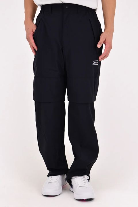 【26SS】 2WAY RAIN PANTS / ウェーブロゴ 袖切り替え 2WAYレインパンツ (ブラック)
