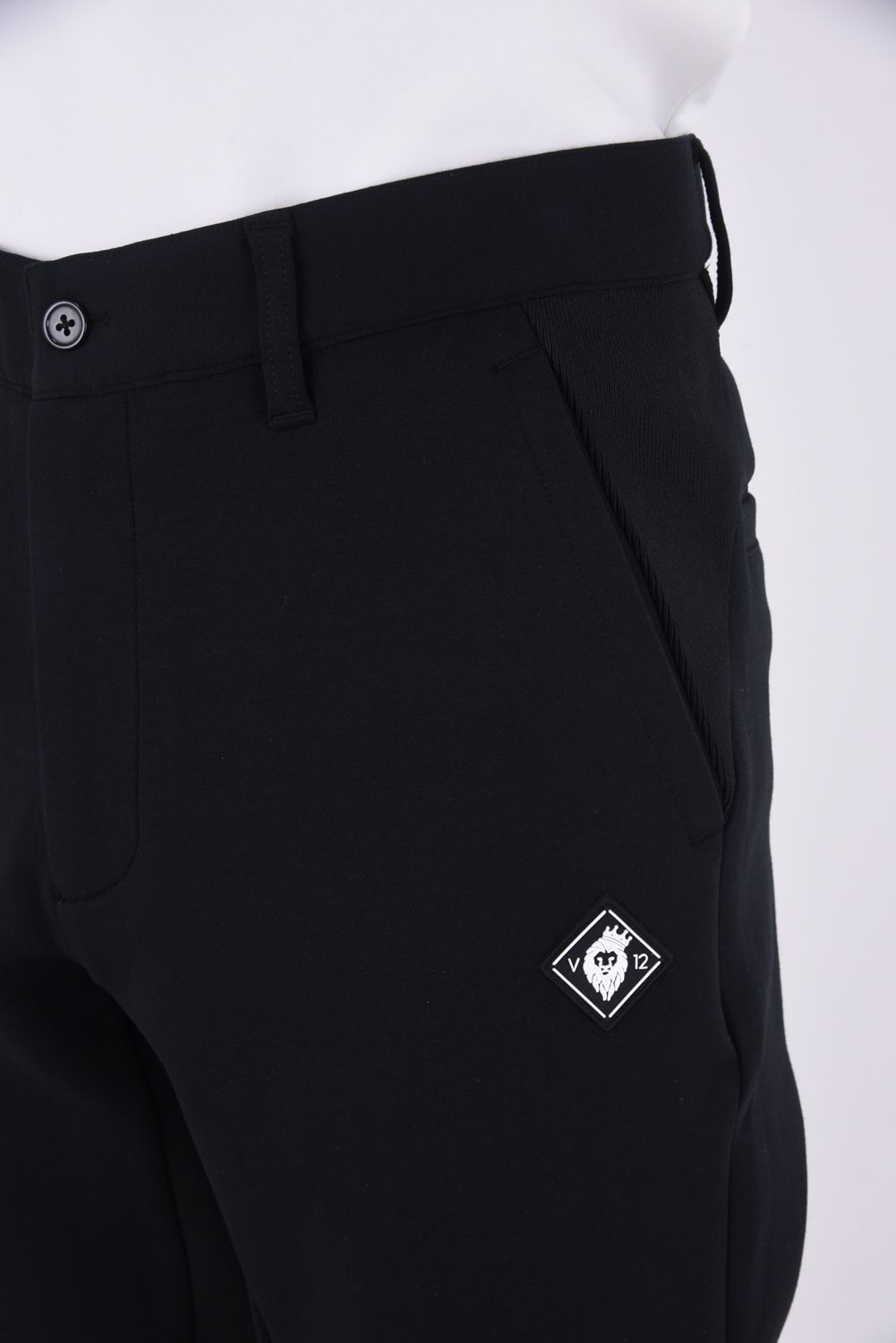 SHOT PANTS / ダンボールニット ストレッチ ロングパンツ (ブラック)