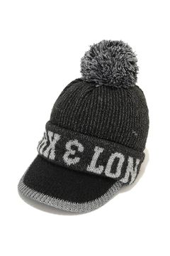 【レディース】 SCOPE POM VISOR BEANIE / ラメ糸 ブランドロゴジャカード 梵天付きニットキャップ (ブラック)